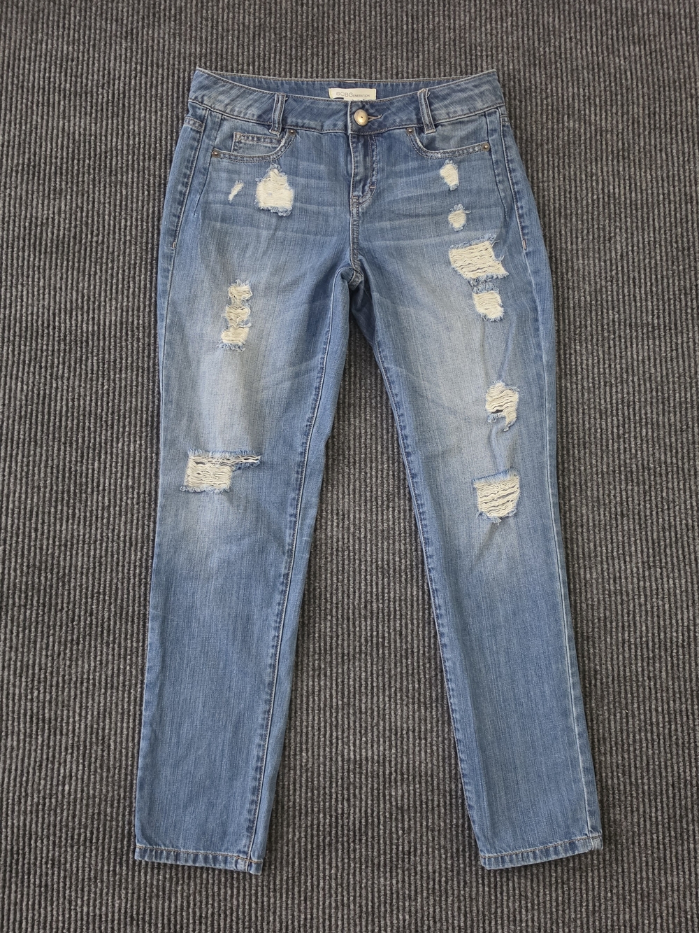 BCBGeneration Light Blue Ripped Skinny Jeans - Picture 1 of 4